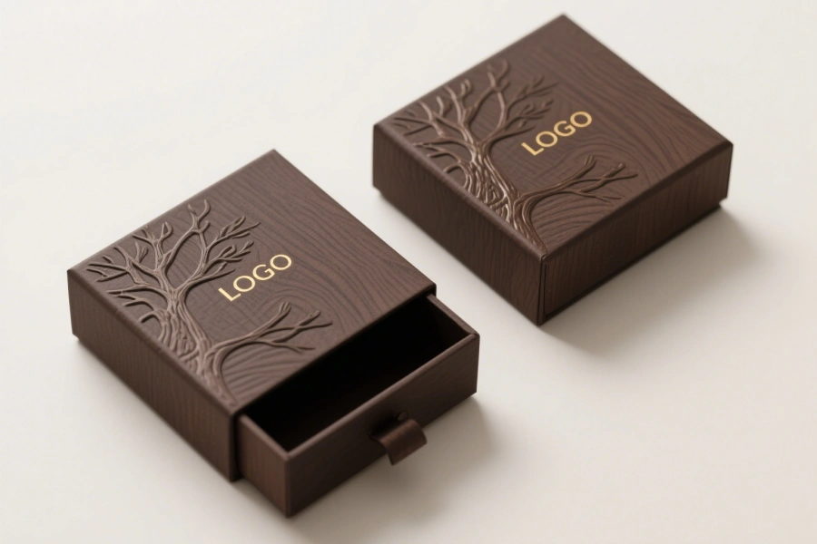 brown-drawer-boxes-with-debossing-and-embossing-technique